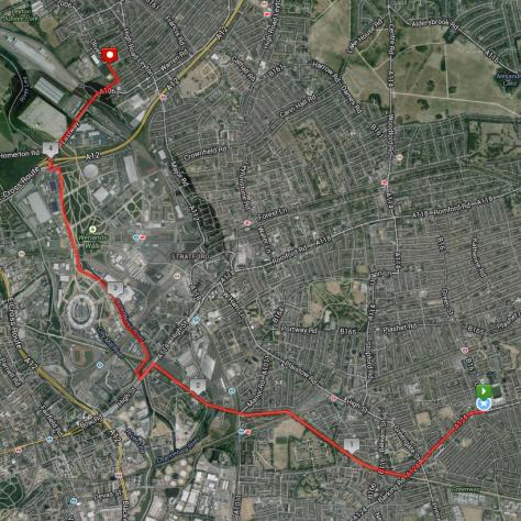 The Boelyn Ground to The Matchroom Stadium (via The Olympic Park) - 4.75 miles