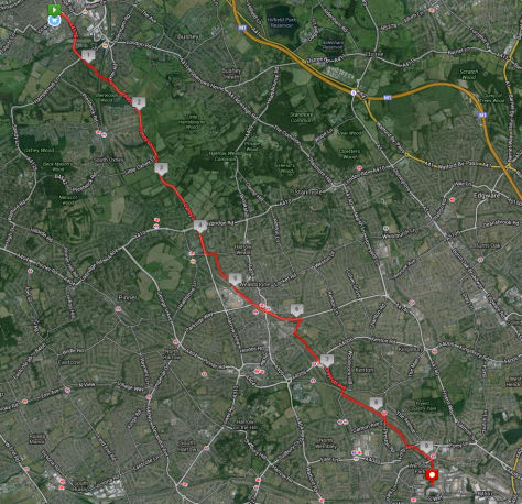 Vicarage Road to Wembley - 11 miles